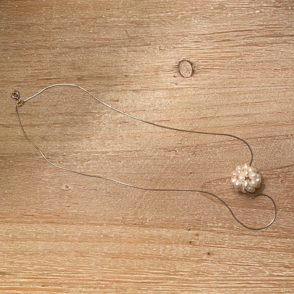 Pearl cluster ball necklace
